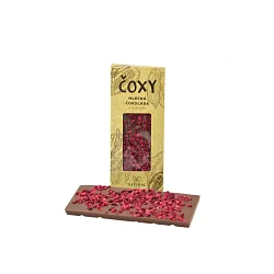 Čoxy mléčná čokoláda s malinami a xylitolem 50g Čoxy mléčná čokoláda s malinami a xylitolem 50g